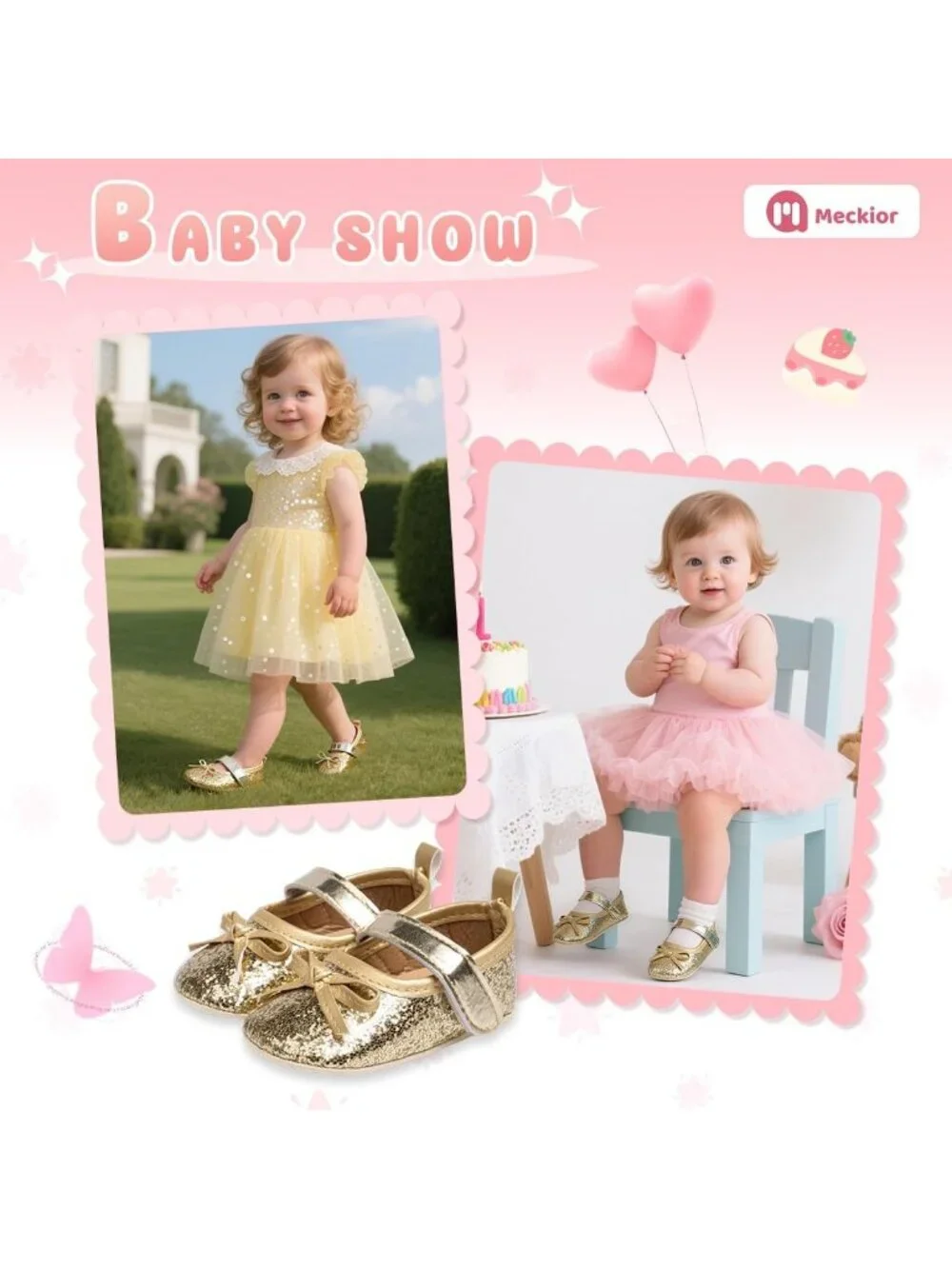 Soft Sole Bowknot Baby Girls' Mary Jane Flats | Infant Prewalker Wedding Shoes